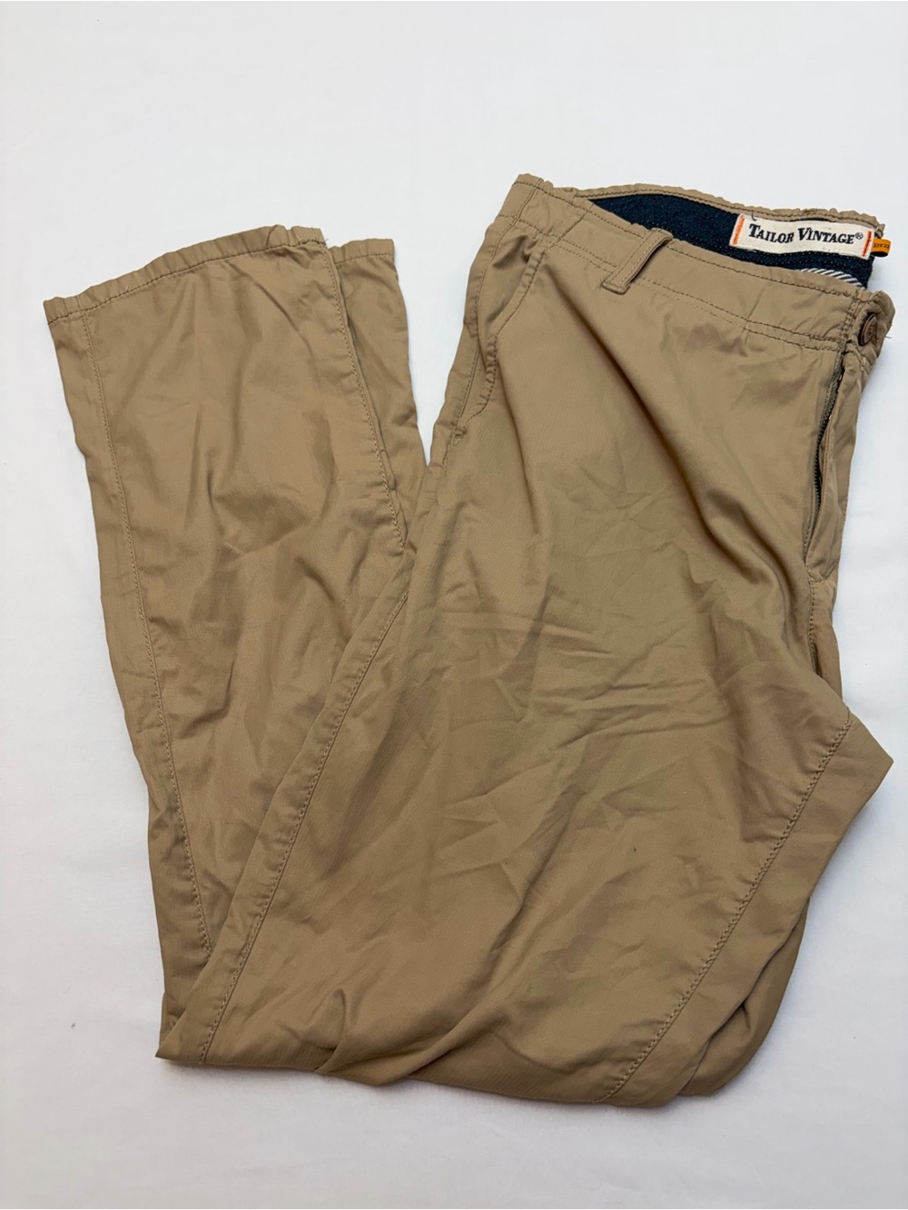 Tailor Vintage Greenwich Slim Straight Khaki Pants Mens 32x32 Stretch Casual